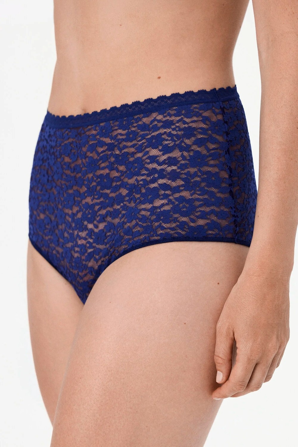 Penti Lacivert Easy Dantel Çiçekli Yüksek Bel Slip Külot