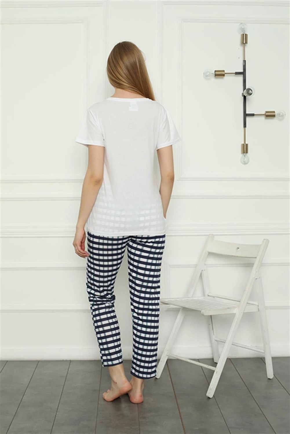 mery Moda Kadın Penye Pijama Takım Beyaz Beruflic görsel 4