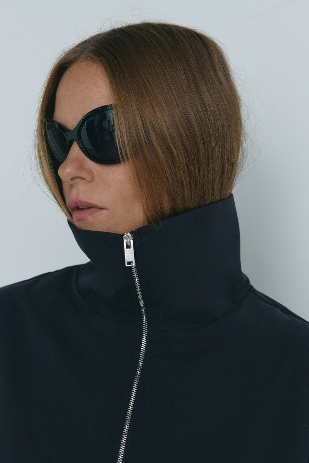 Suud Collection Lacivert Nora Fermuarlı Gabardin Ceket görsel 5