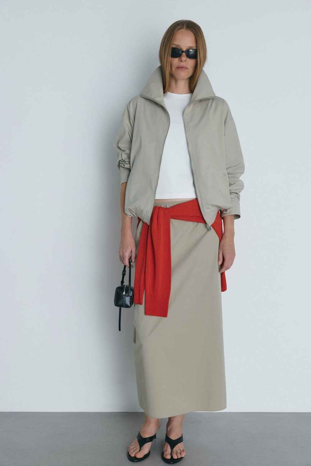 Suud Collection Lacivert Nora Fermuarlı Gabardin Ceket