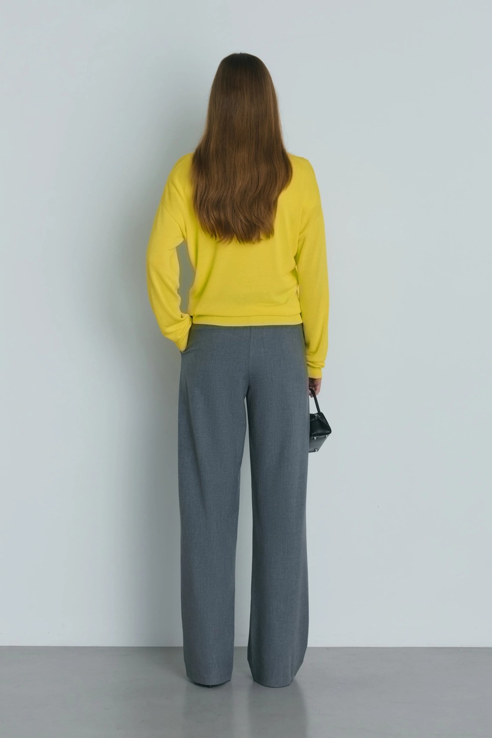 Suud Collection Gri Lina Pileli Pantolon görsel 6