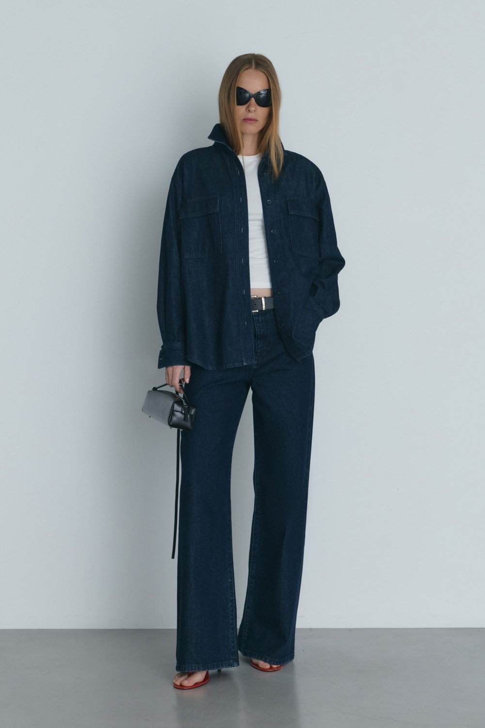 Suud Collection Mavi 88 Wide Leg Jean Kadın Geniş Kesim Pamuklu Denim Düz Desenli 40 Beden görsel 2