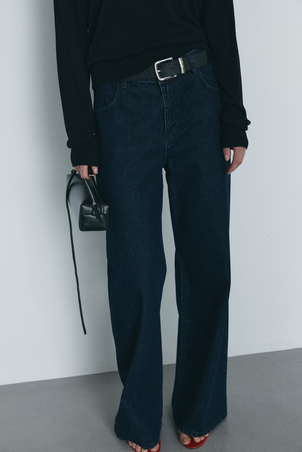 Suud Collection Mavi 88 Wide Leg Jean Kadın Geniş Kesim Pamuklu Denim Düz Desenli 40 Beden görsel 3