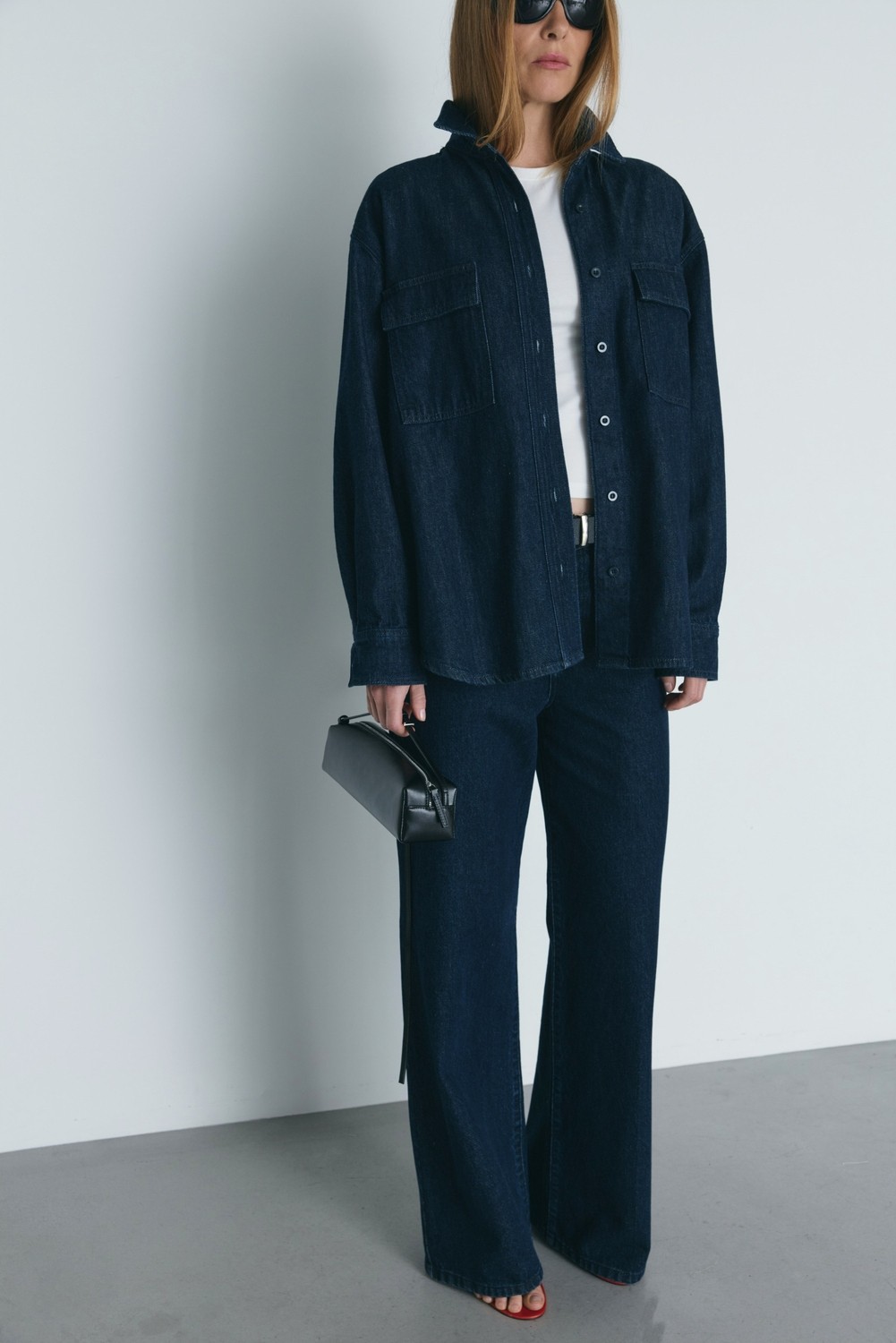 Suud Collection Mavi 88 Wide Leg Jean Kadın Geniş Kesim Pamuklu Denim Düz Desenli 40 Beden görsel 6