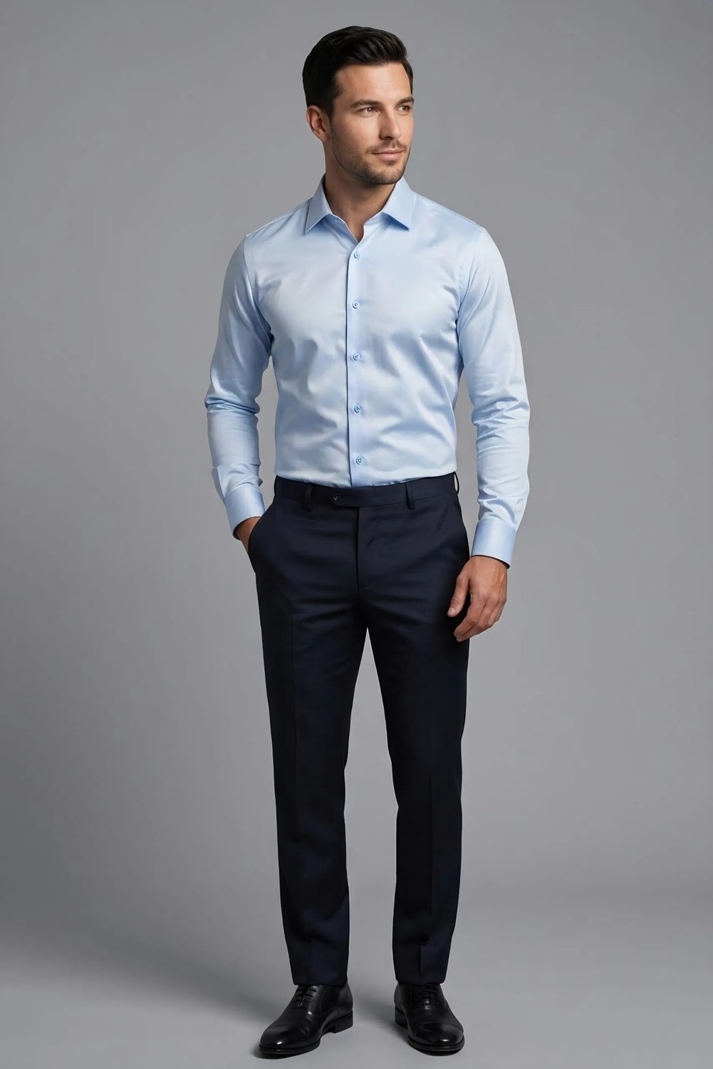 Torivalli Collection Dar Kesim Slimfit Saten Kolay Ütülenebilen Mevsimlik Cepsiz Uzun Kollu Kol Düğmesi Takılabilen Erkek Gömlek