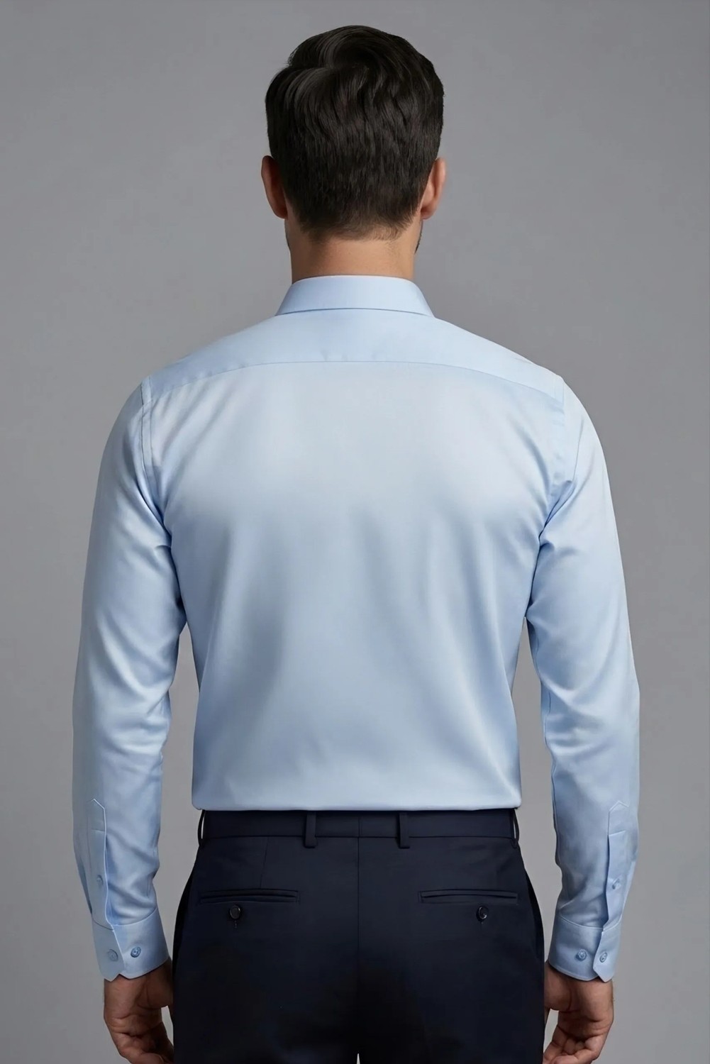 Torivalli Collection Dar Kesim Slimfit Saten Kolay Ütülenebilen Mevsimlik Cepsiz Uzun Kollu Kol Düğmesi Takılabilen Erkek Gömlek görsel 7