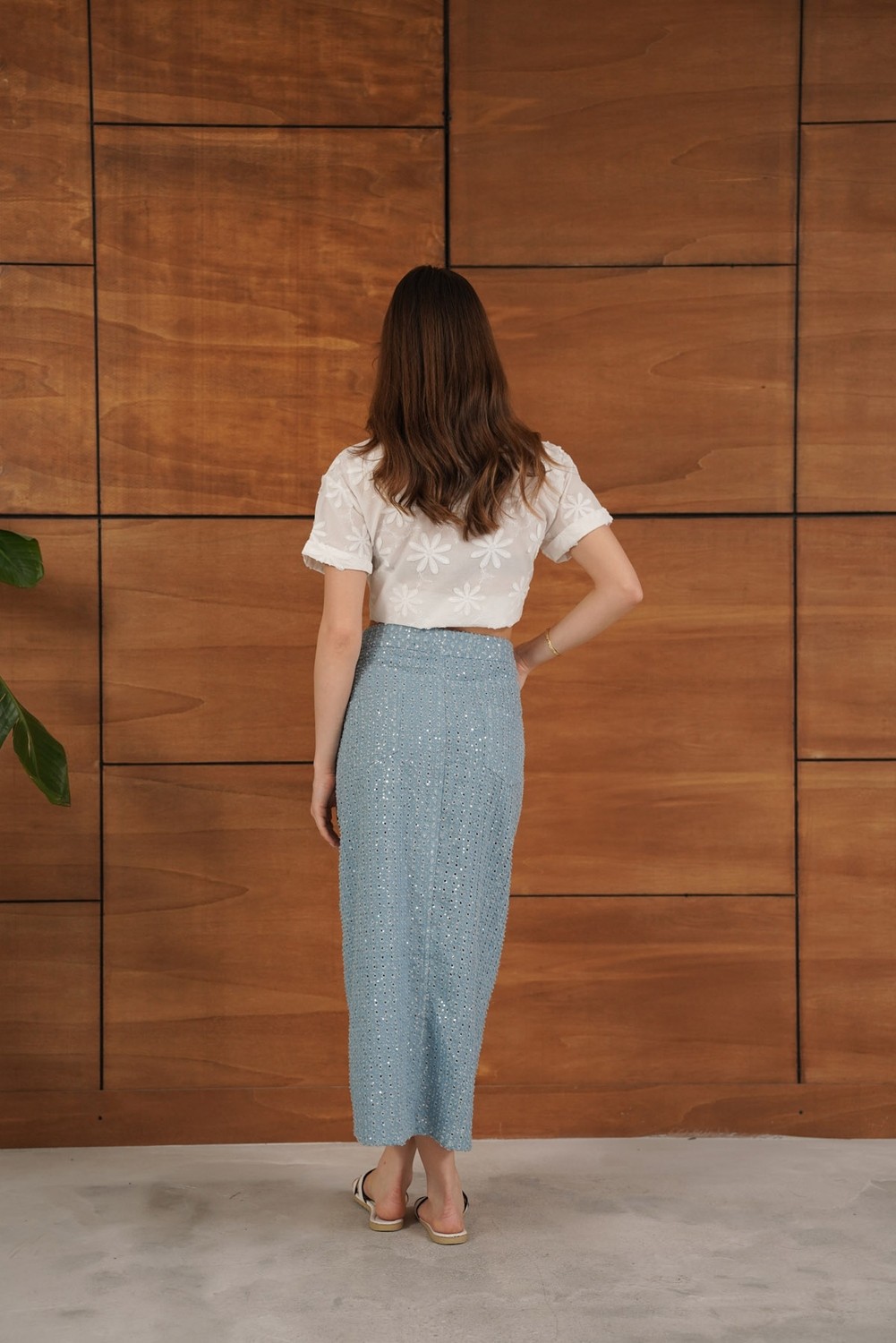 Very Moda Pullu Kot Etek | F1707 görsel 5