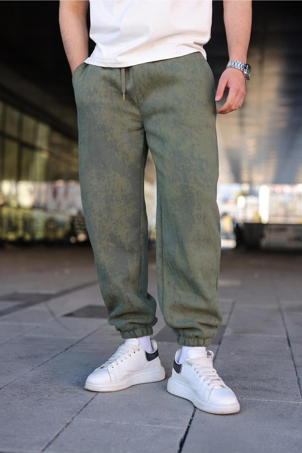 Die Grup Madmext Haki Batik Desenli Jogger Eşofman Altı E6582,HAKI 2xl