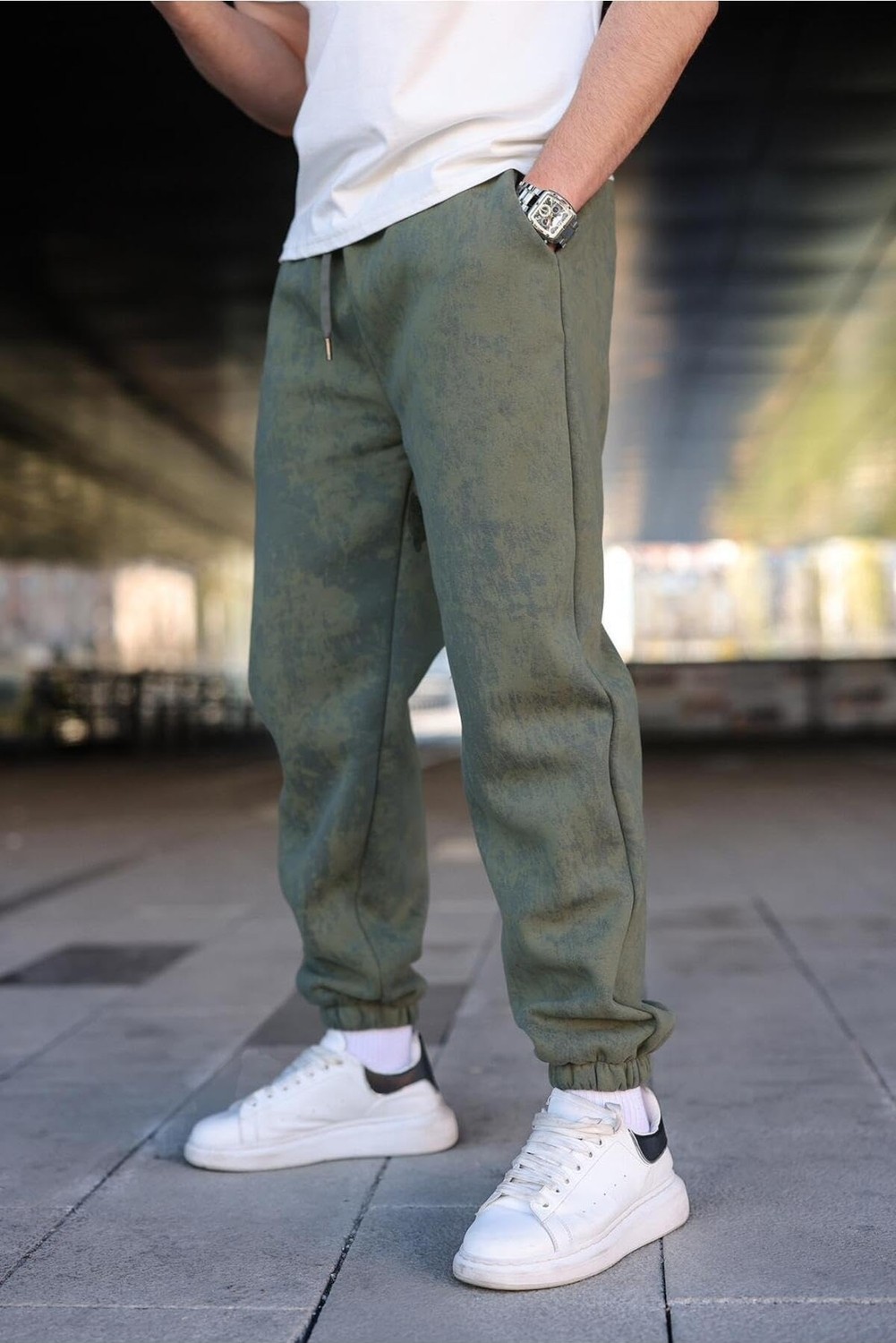 Die Grup Madmext Haki Batik Desenli Jogger Eşofman Altı E6582,HAKI 2xl görsel 2
