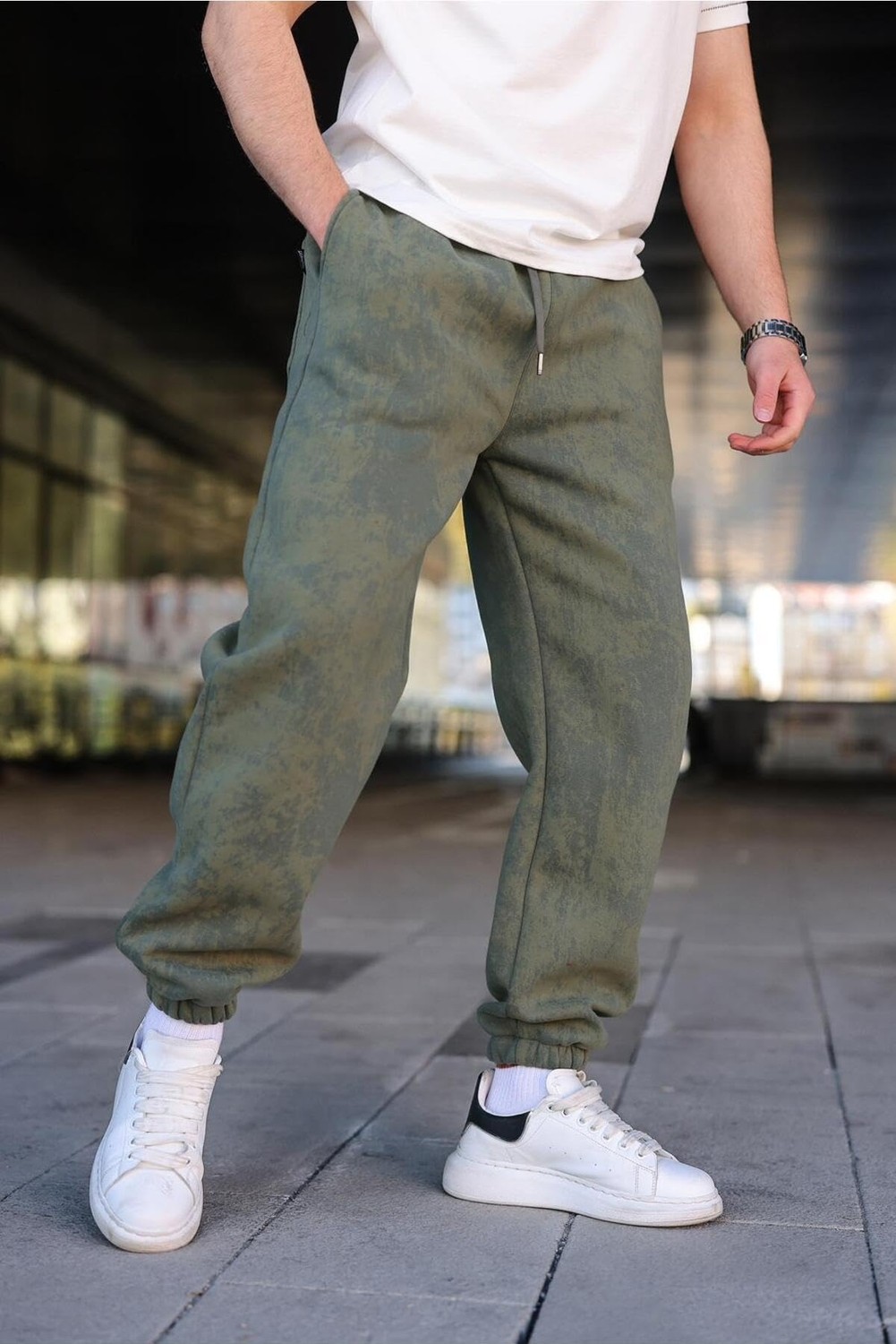 Die Grup Madmext Haki Batik Desenli Jogger Eşofman Altı E6582,HAKI 2xl görsel 5
