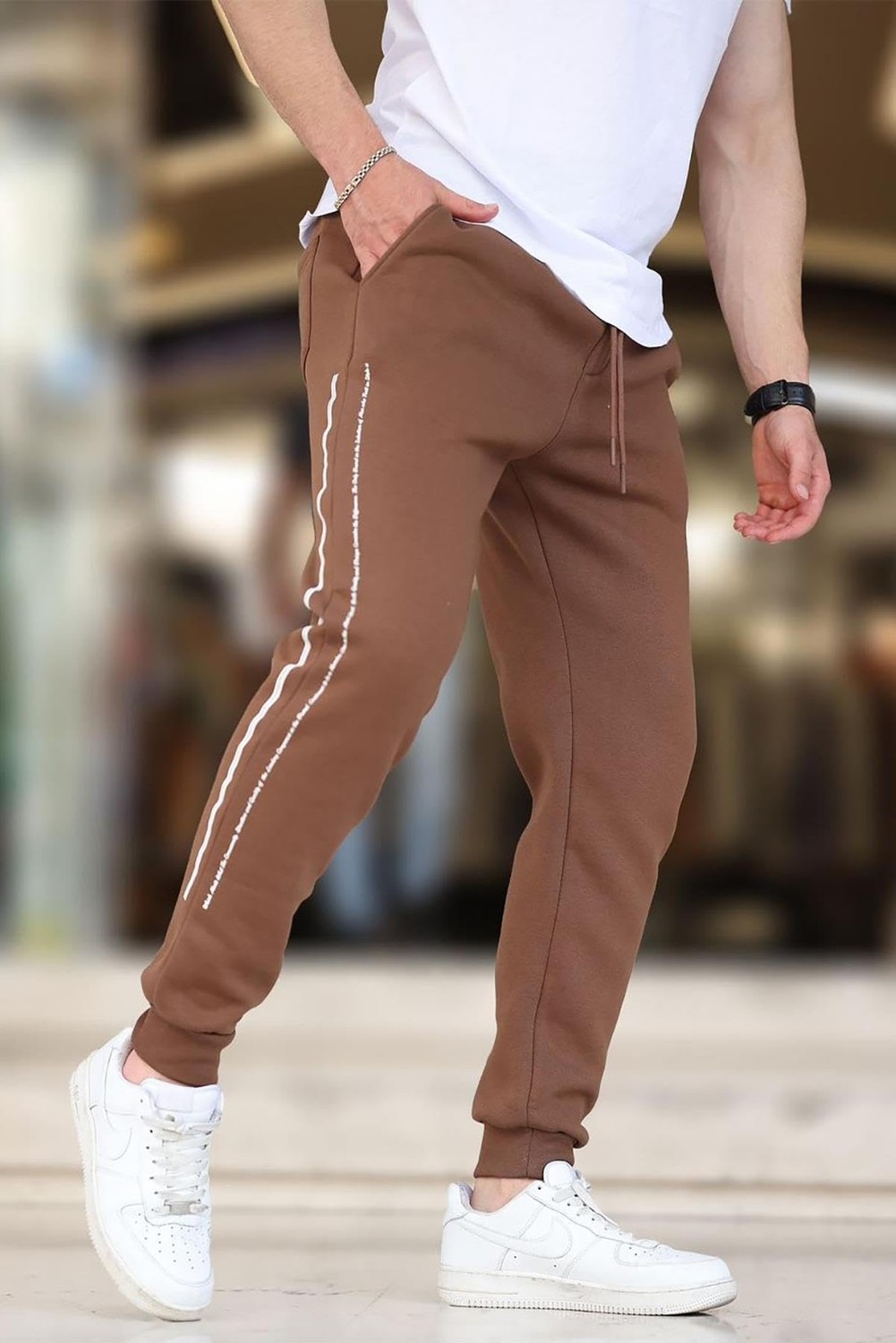 Die Grup Madmext Kahverengi Erkek Eşofman Altı, Yandan Şeritli, Paçası Lastikli, Regular Kalıp, 2xl görsel 2