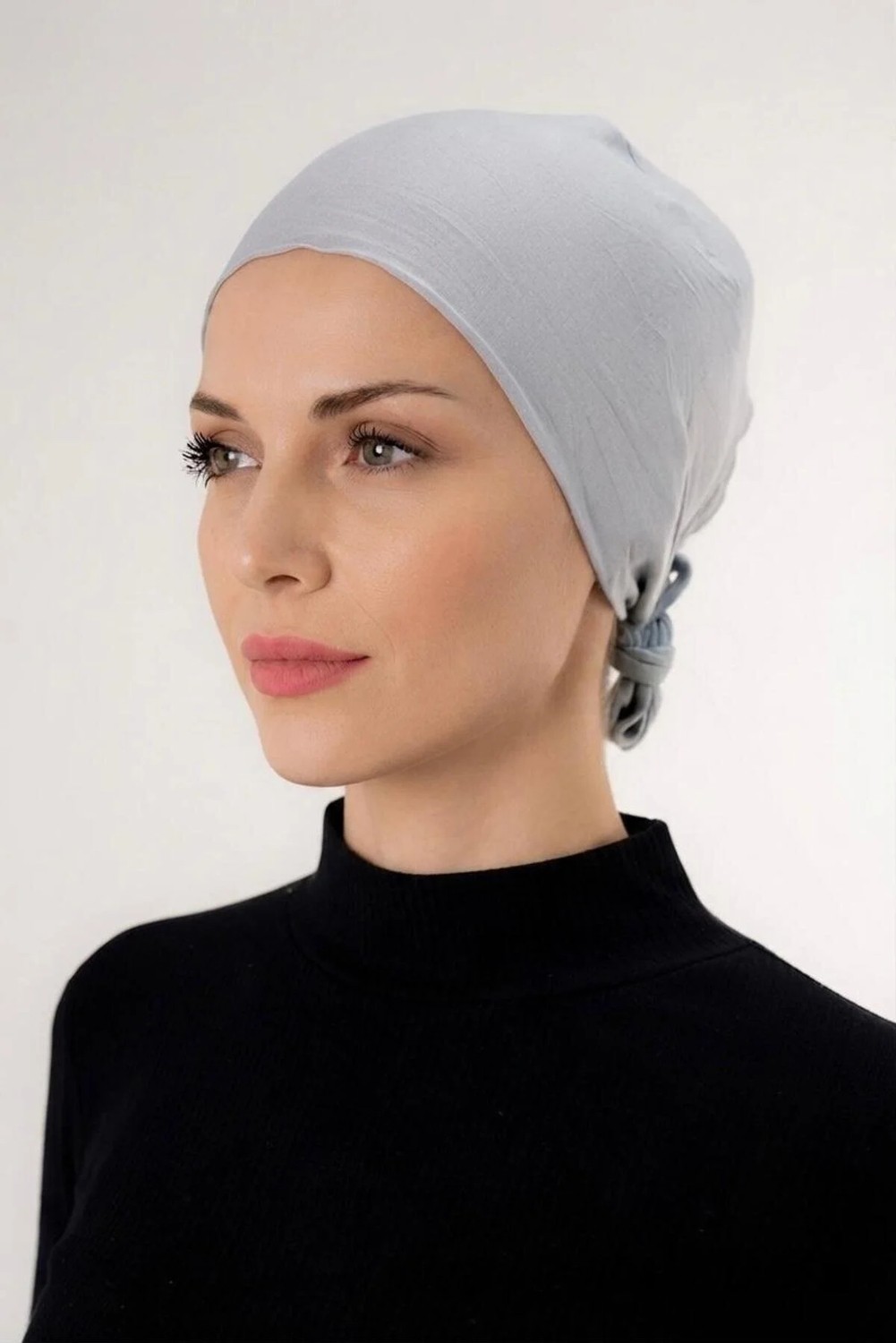 Flora Tekstil Önü Dikişsiz Tesettür Bağlamalı Bone görsel 3