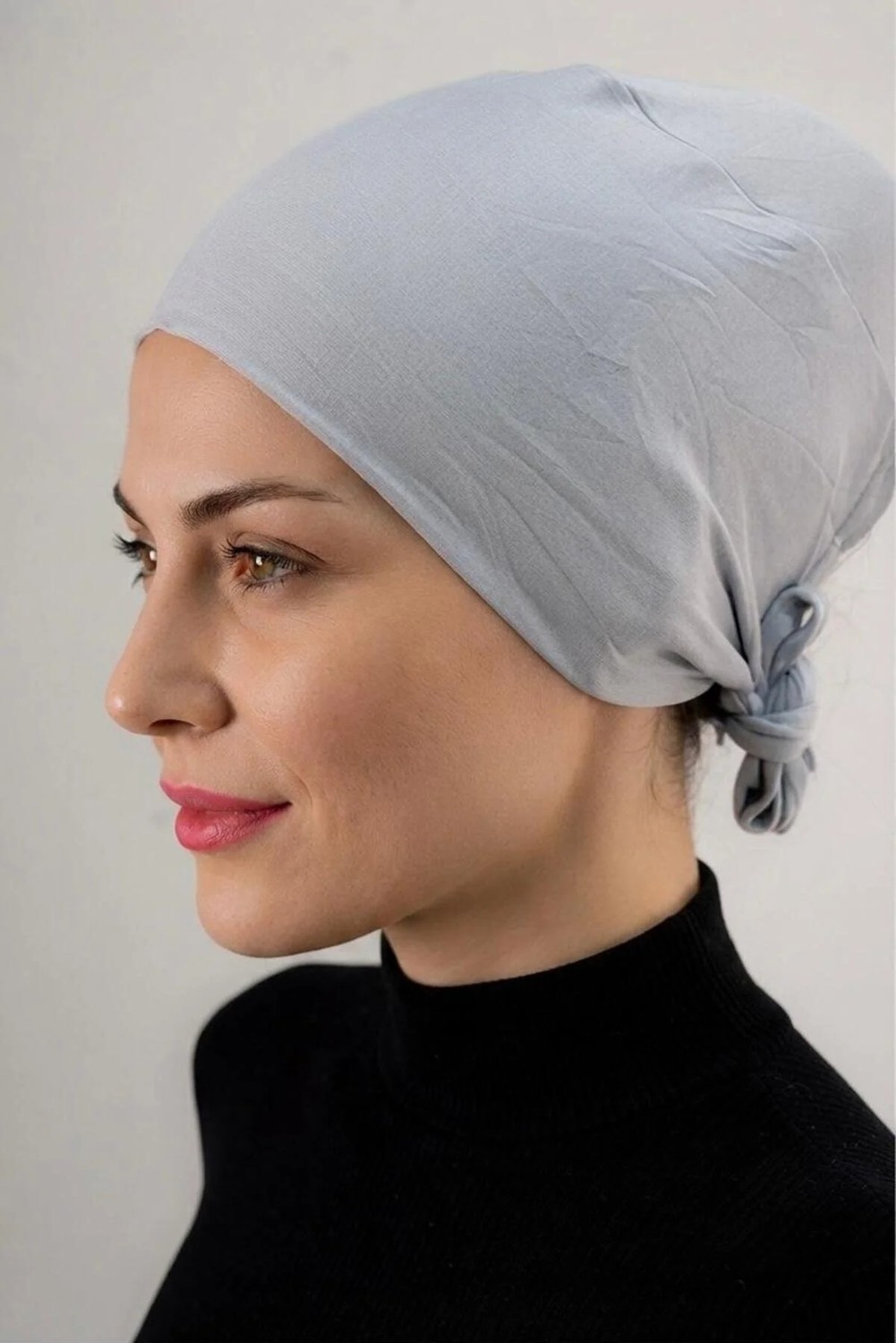 Flora Tekstil Önü Dikişsiz Tesettür Bağlamalı Bone görsel 5