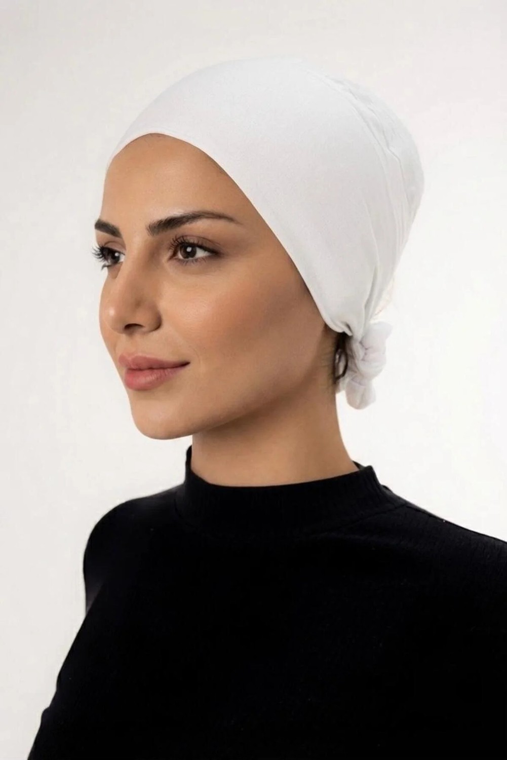 Flora Tekstil Önü Dikişsiz Tesettür Bağlamalı Bone görsel 7