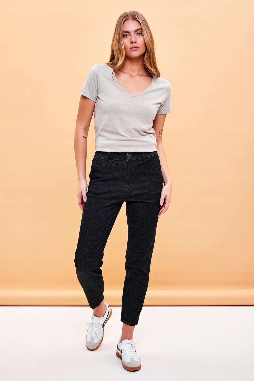 Vena Kadın Norah Jet Black Beli Lastikli Jean Pantolon görsel 2