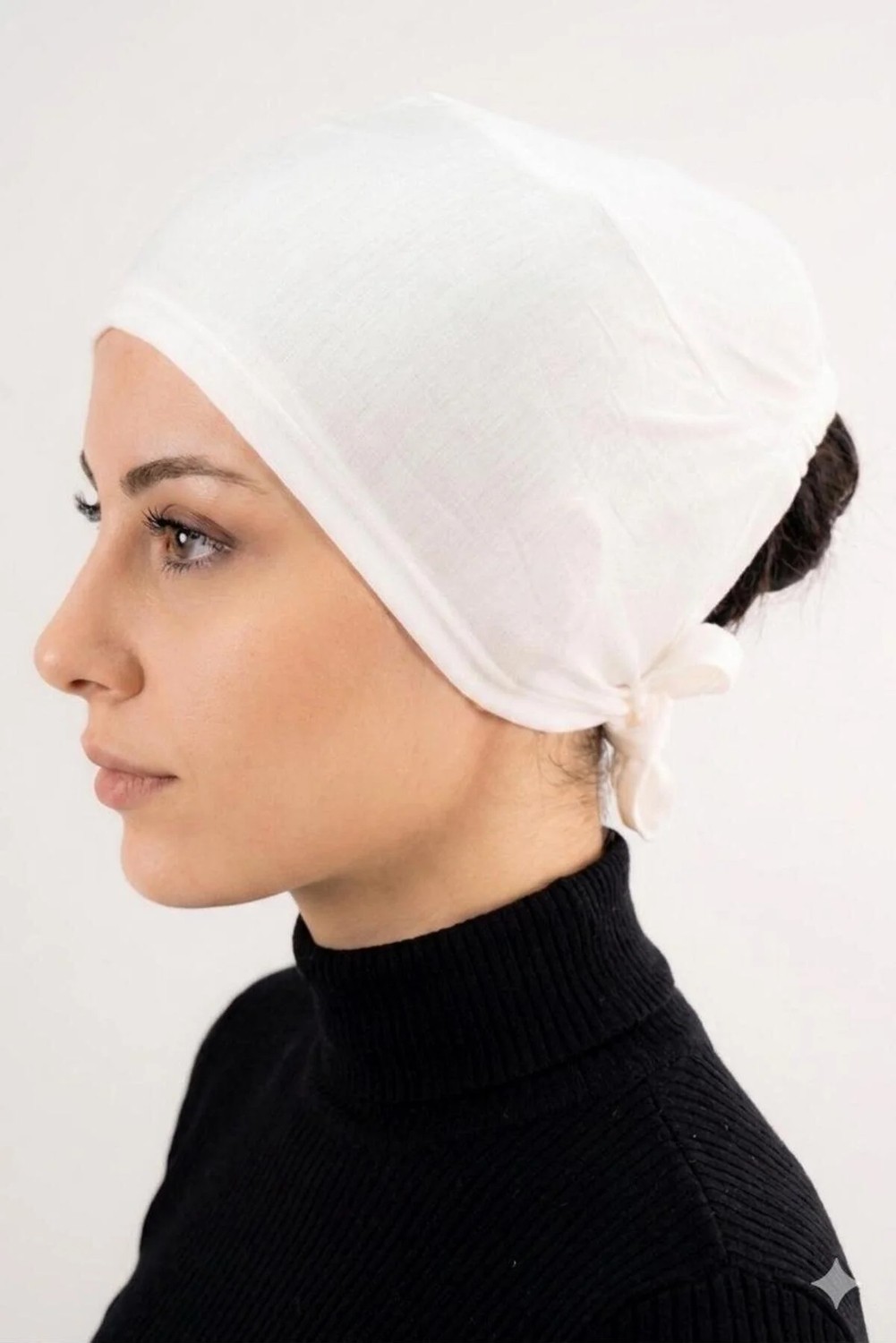 Flora Tekstil Bağlamalı Bone - Önü Dikişli - Siyah görsel 4
