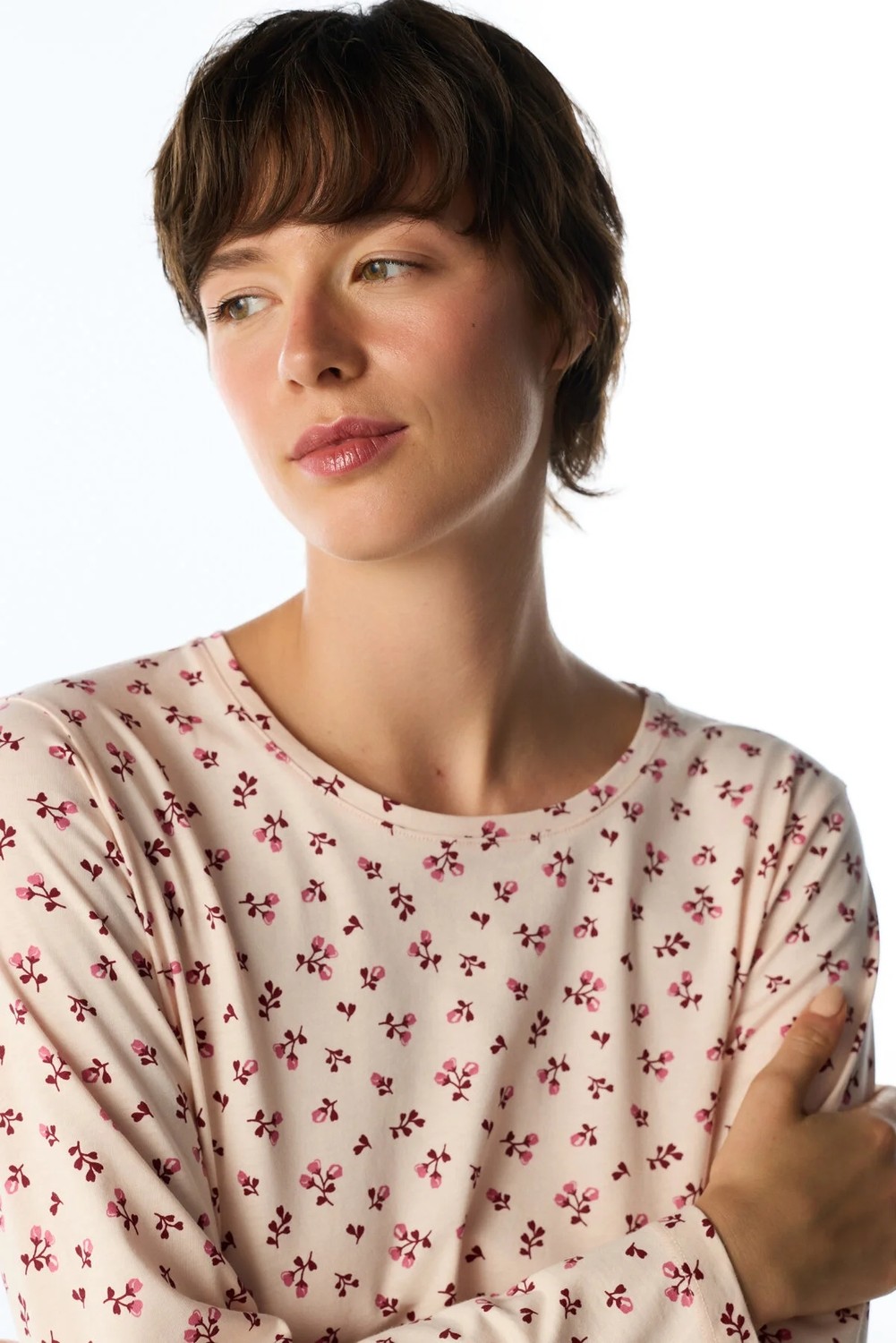 Penti Açık Pembe Petal Çiçekli Uzun Kollu Pantolon Pijama Takımı görsel 3