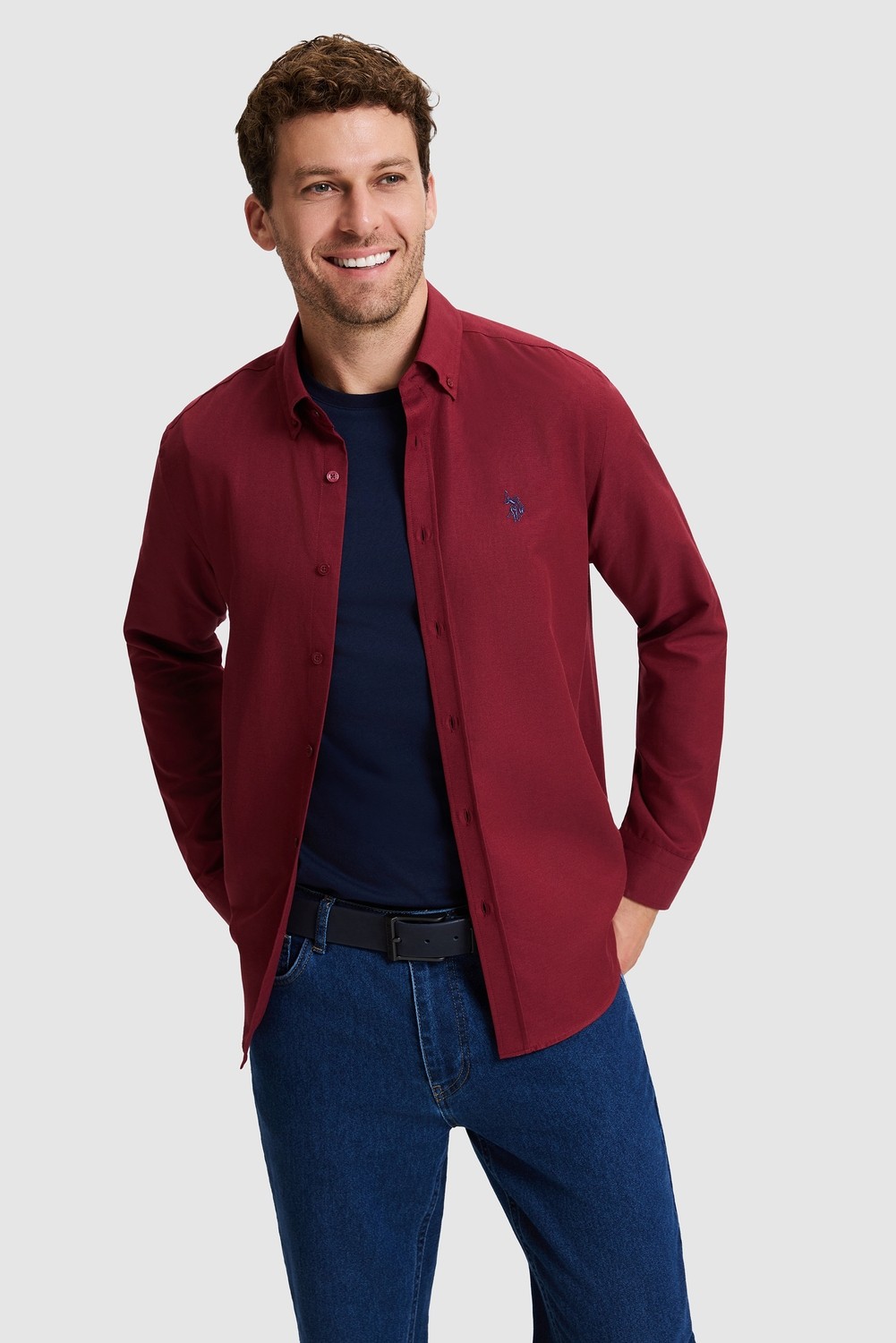 U.S. Polo Assn. Erkek Siyah Uzun Kollu Basic Gömlek 50324708-VR046