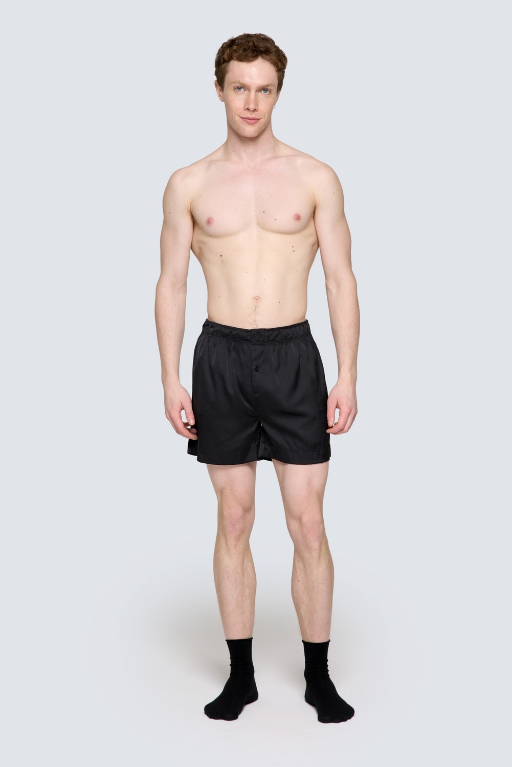 Paul Kenzie Erkek Saten Şort - Silky Black görsel 3