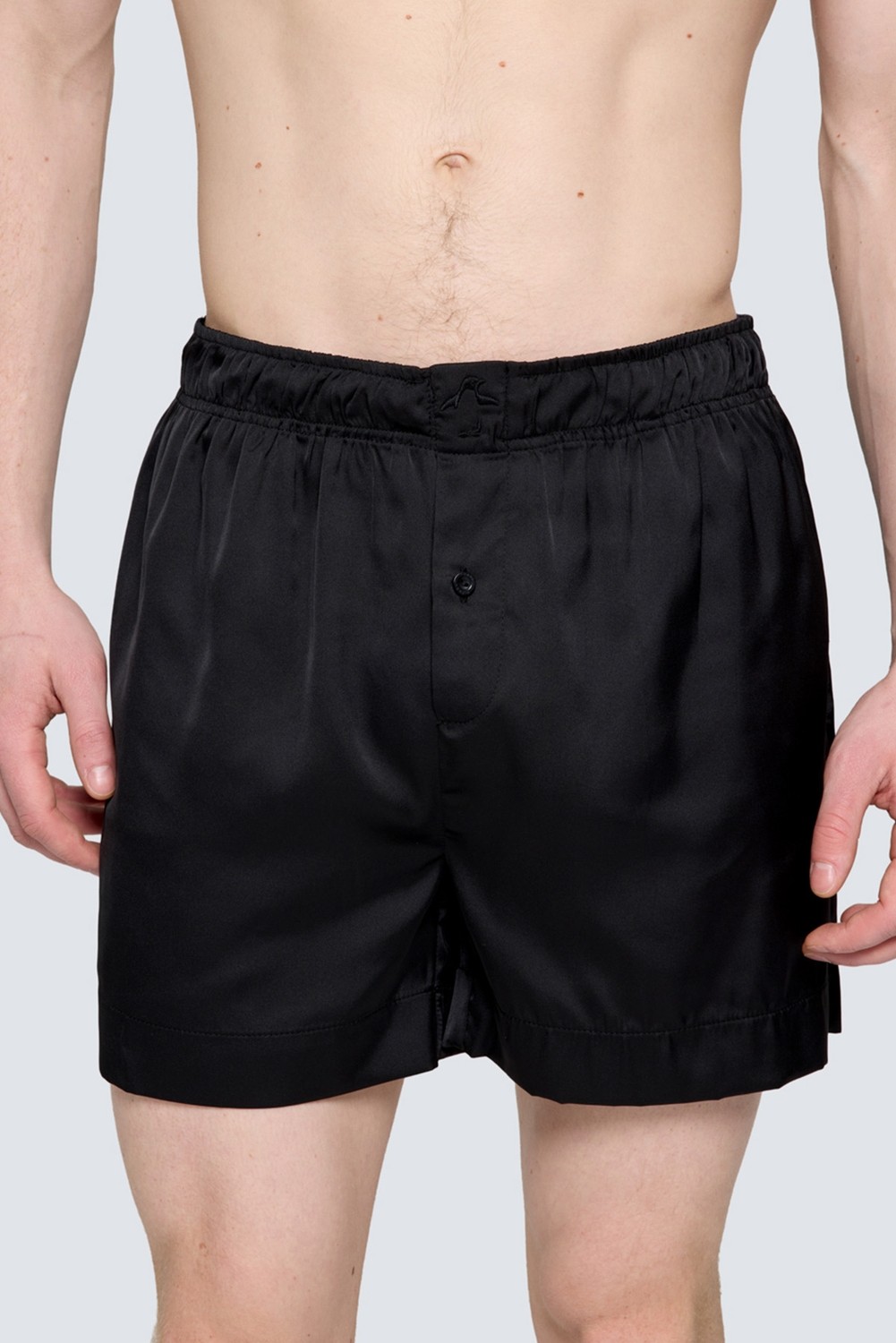 Paul Kenzie Erkek Saten Şort - Silky Black görsel 5