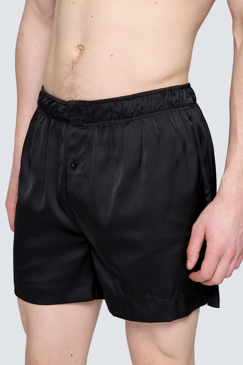 Paul Kenzie Erkek Saten Şort - Silky Black görsel 6