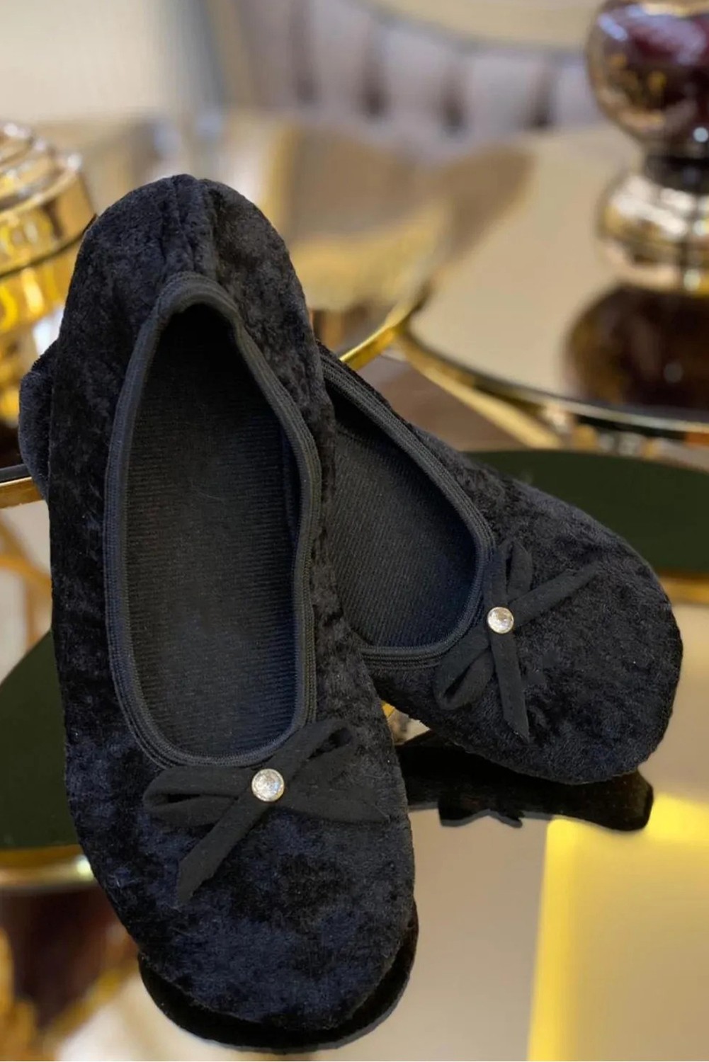 Ceyda Shoes Süslü Leopar Kadife Ev, Hac Tavaf Umre Babeti, Hediye, Günlük Babet,tüylü Babet, Panduf, Patik, Gösteri Pisi Pisi