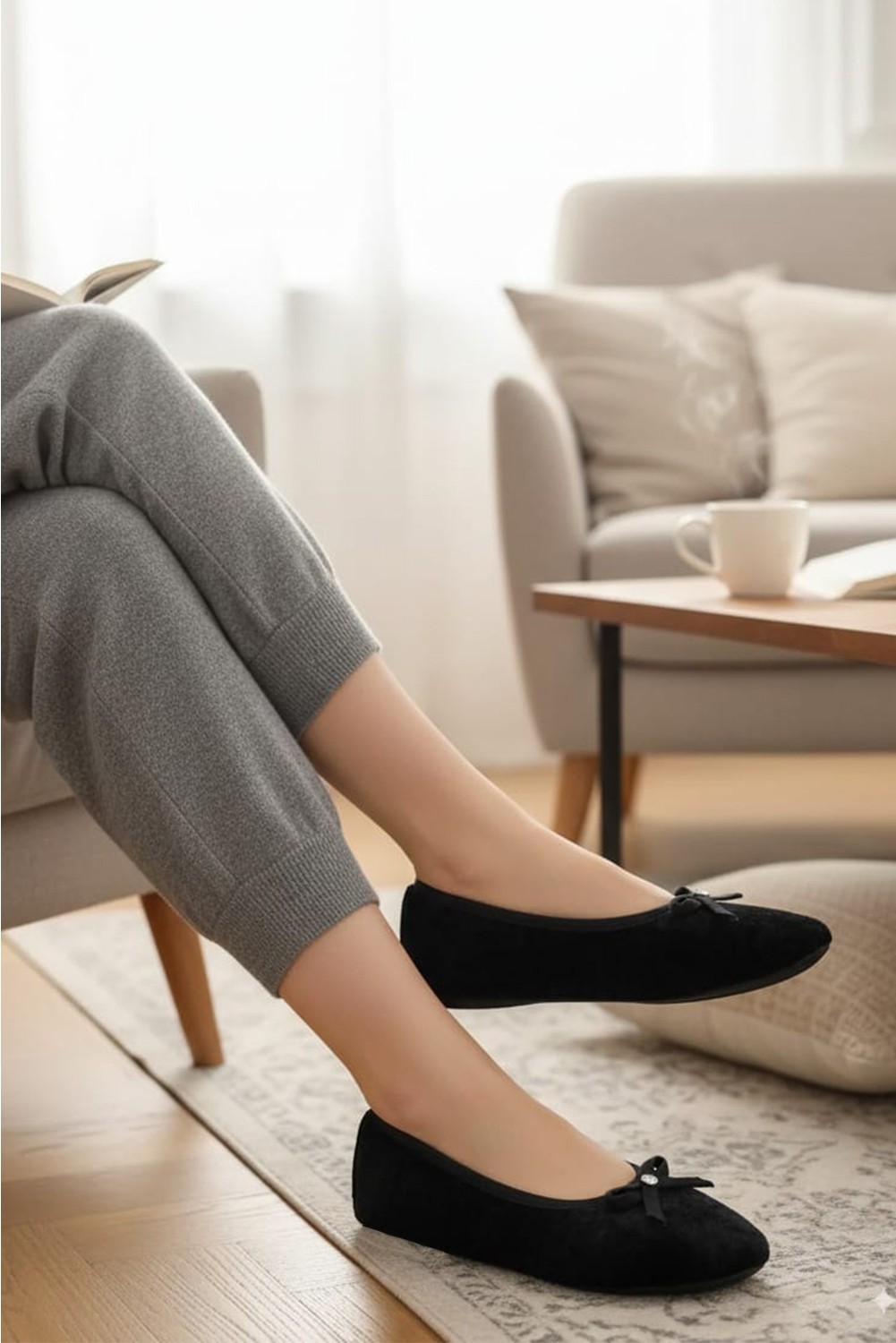 Ceyda Shoes Süslü Leopar Kadife Ev, Hac Tavaf Umre Babeti, Hediye, Günlük Babet,tüylü Babet, Panduf, Patik, Gösteri Pisi Pisi görsel 3