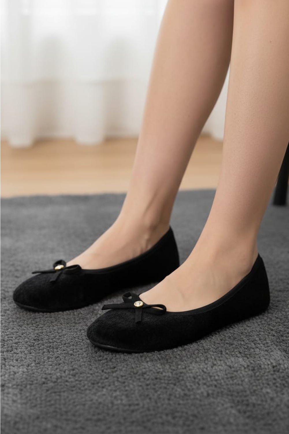 Ceyda Shoes Süslü Leopar Kadife Ev, Hac Tavaf Umre Babeti, Hediye, Günlük Babet,tüylü Babet, Panduf, Patik, Gösteri Pisi Pisi görsel 4