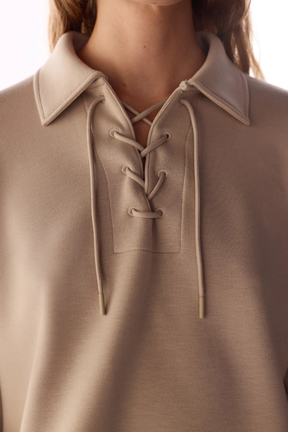 Penti Bej İpeksi Dokunuş Silky Touch Bağcıklı Uzun Kollu Sweatshirt görsel 4