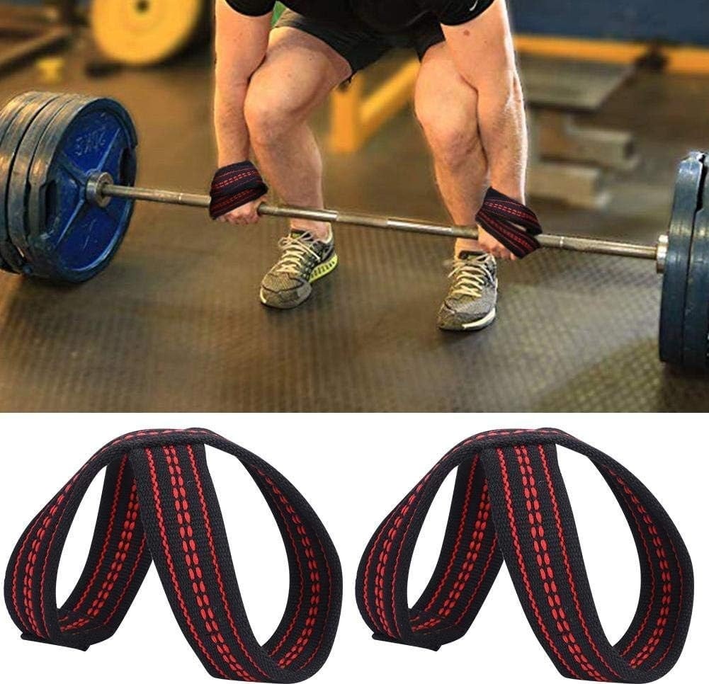 Aesco Aputue Bilek Kayışı Ağırlık Kaldırma Kolu, Figure 8 Deadlift Güç Antrenmanı Destek Ekipmanı, Dayanıklı Pamuklu Spor Salonu Aksesuarı, Erkekler ve Kadınlar Için Profesyonel Kavrama Desteği görsel 4