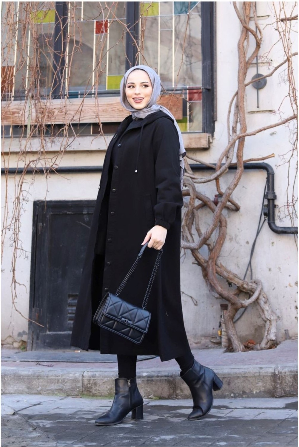 Vellichor Denim Kapşonlu Kap- Denim Pardesü/ Kahverengi görsel 6
