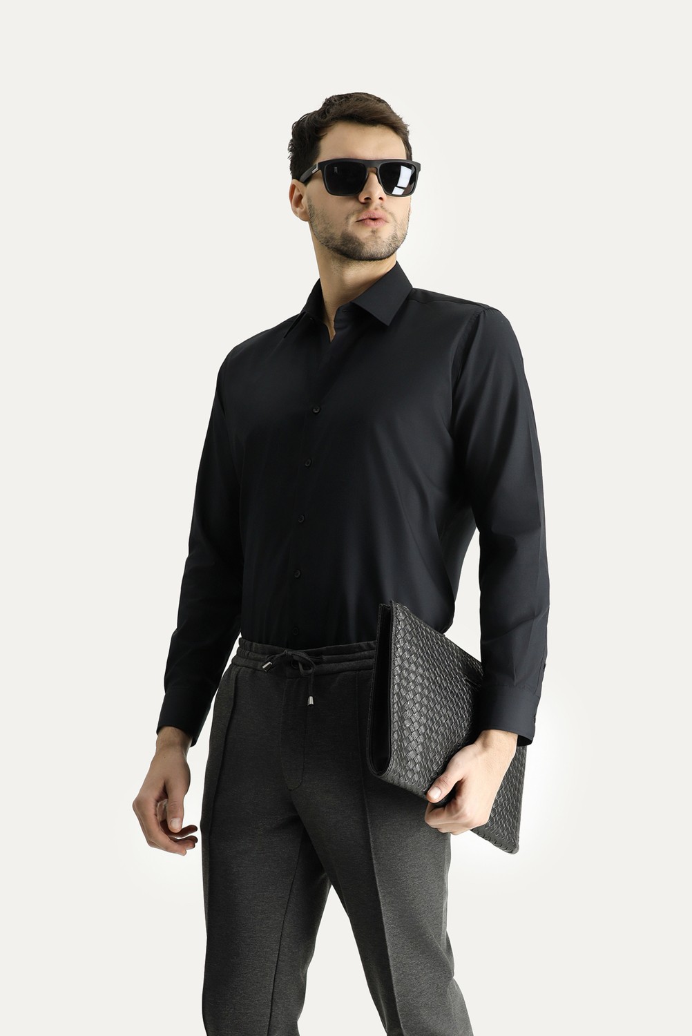 Kiğılı Uzun Kol Slim Fit Dar Kesim Non Iron Ütü Gerektirmeyen Pamuklu Gömlek görsel 3