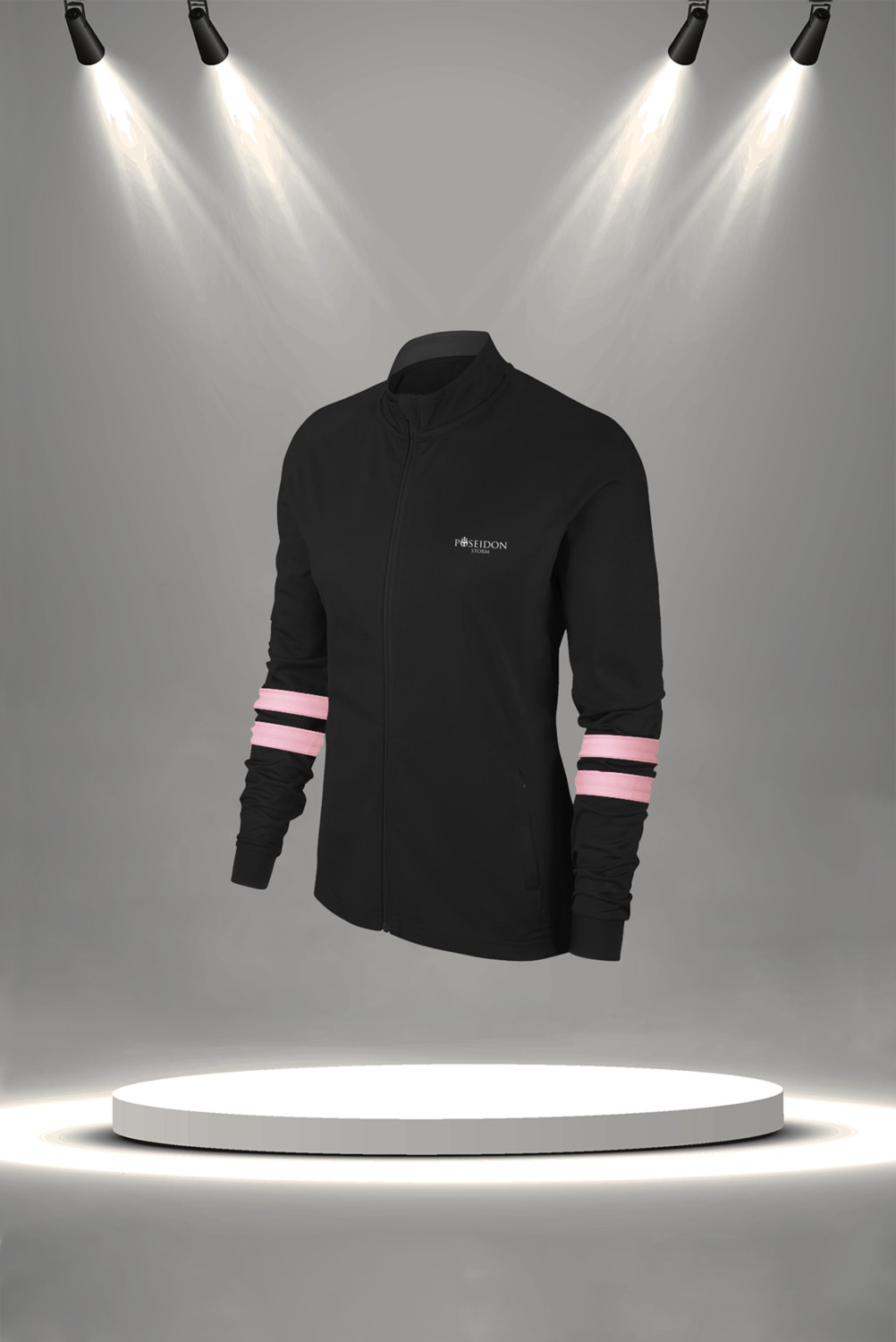 POSEIDON STORM Büyük Beden Kadın Siyah Supra Penye Kumaş Özel Tasarım Eşofman Takımı (4XL-10XL) görsel 2