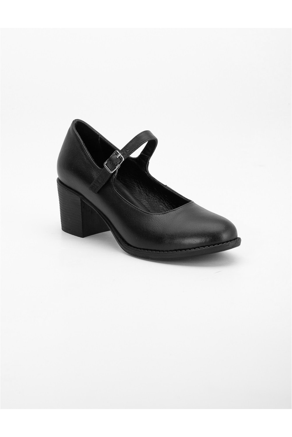 Analin Shoes Kadın Deri Bantlı Topuklu Ayakkabı - Taş görsel 7