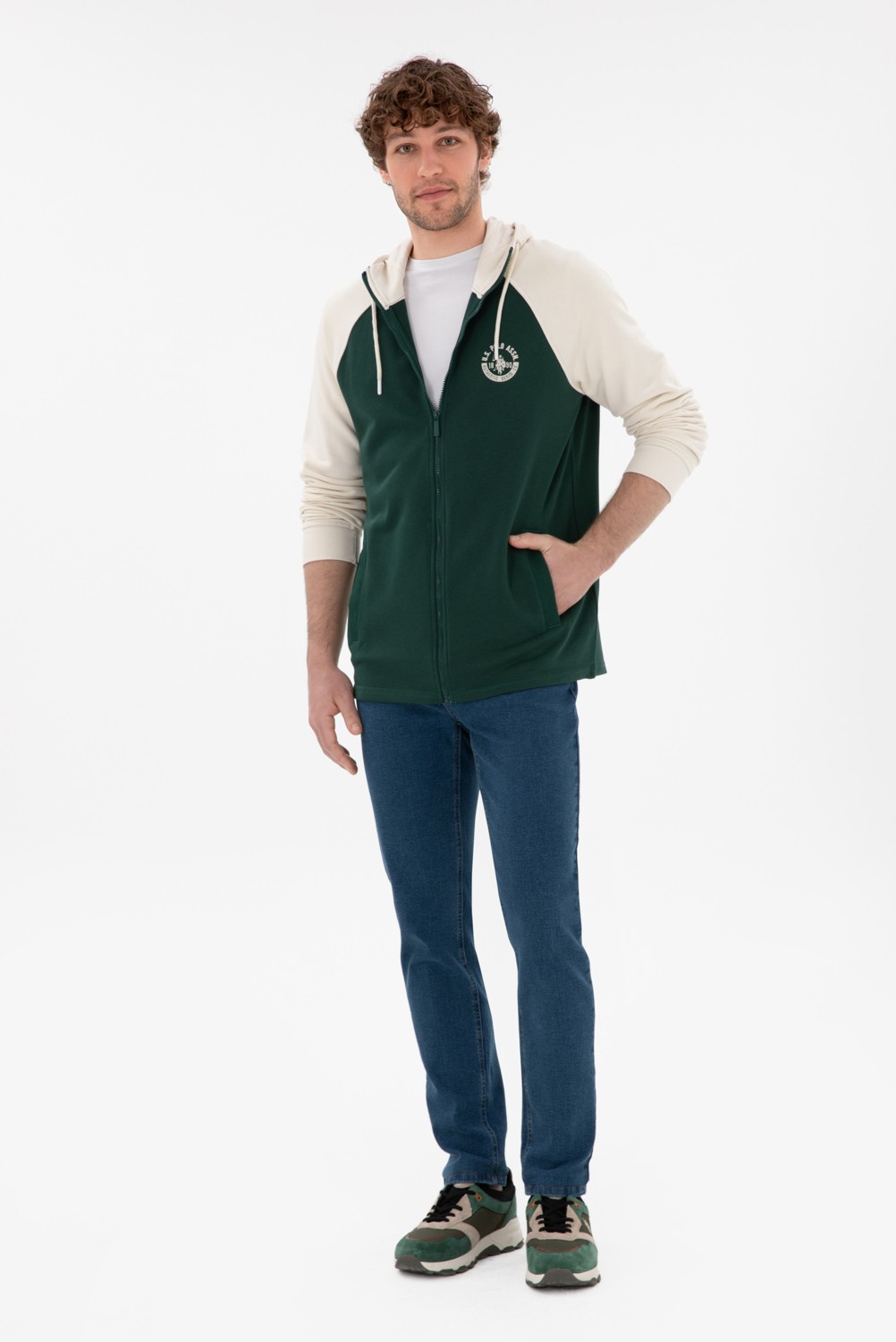 U.S. Polo Assn. Erkek Koyu Yeşil Örme Hırka 50293396-VR079 görsel 4