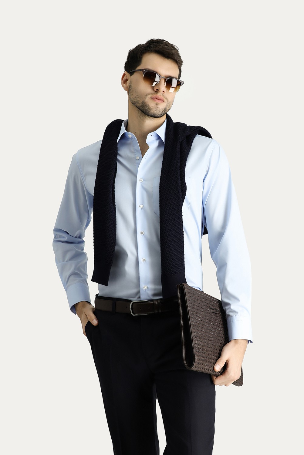Kiğılı Uzun Kol Regular Fit Beyaz Pamuklu Gömlek Erkek Klasik Stil Ütü Gerektirmeyen Non Iron