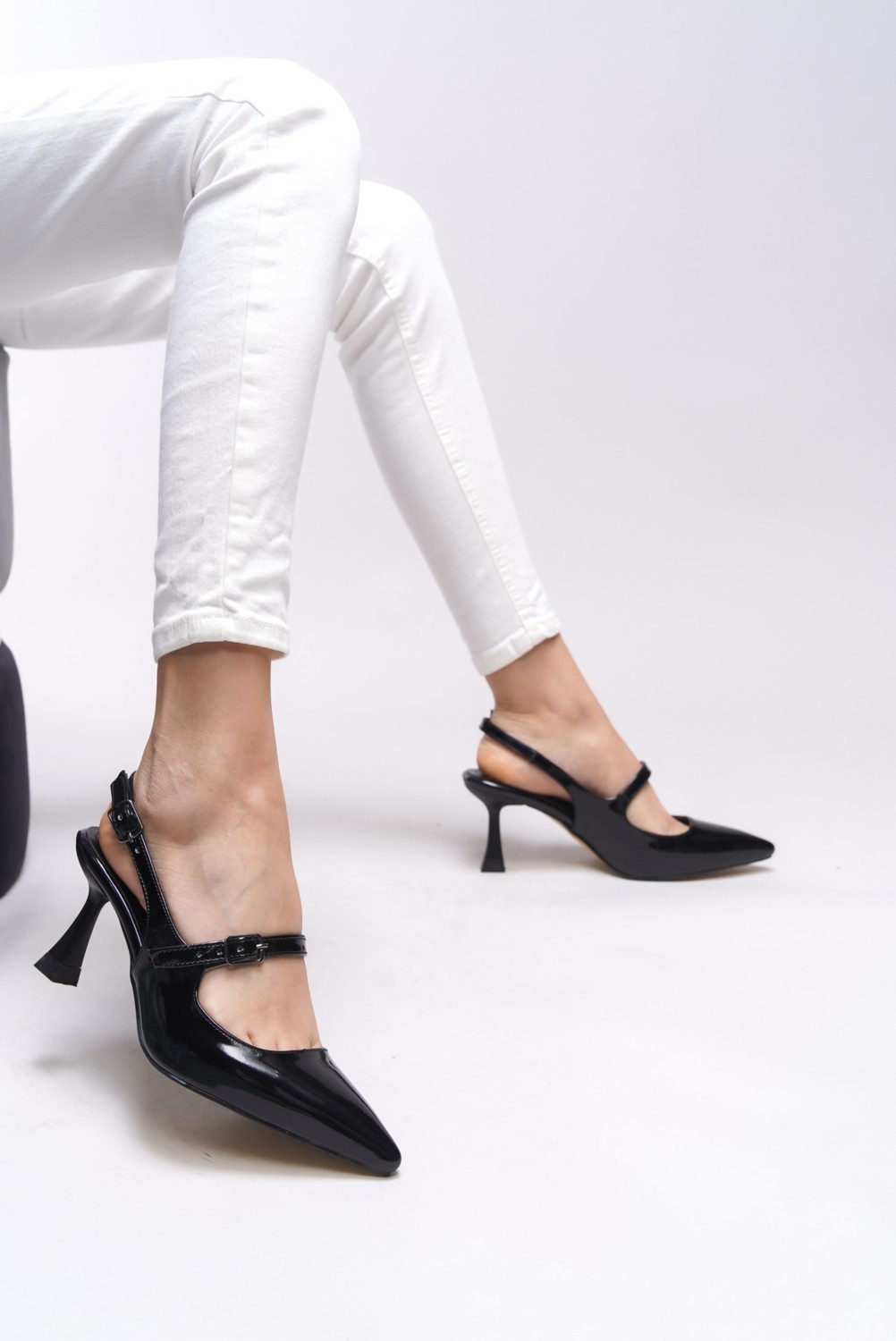 Riccon Melilendra Kadın Arkası Açık Sivri Burun Stiletto 0012701 görsel 3