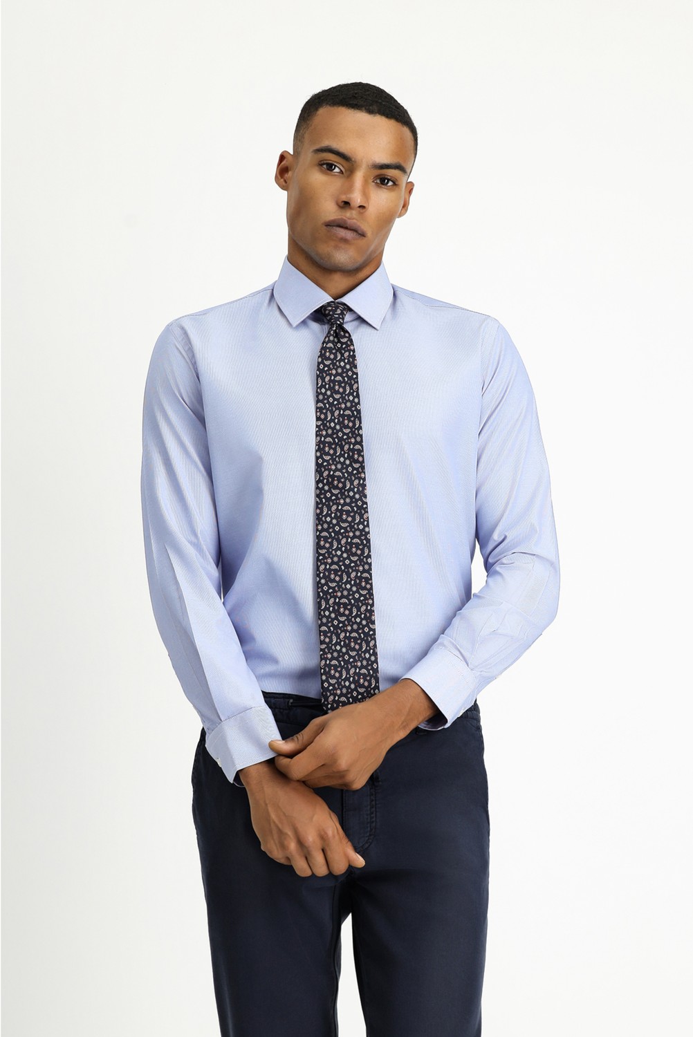Kiğılı Uzun Kol Slim Fit Klasik Yaka Pamuklu Kolay Ütülenebilir Desenli Gömlek görsel 2