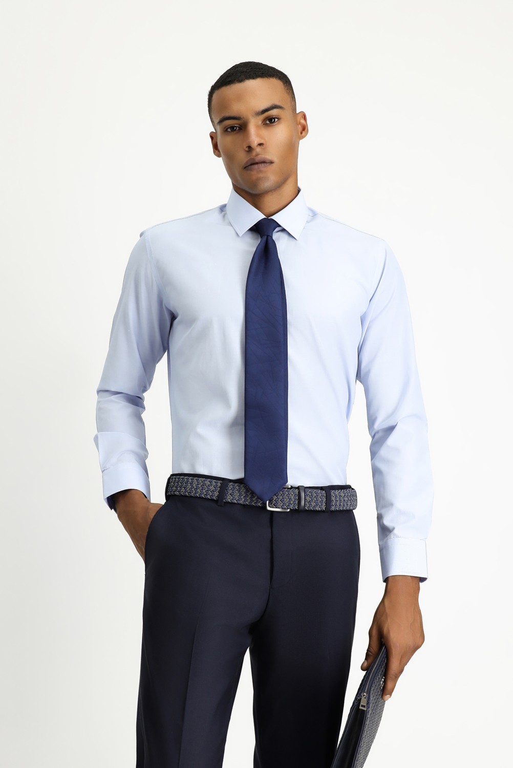 Kiğılı Uzun Kol Slim Fit Klasik Yaka Pamuklu Kolay Ütülenebilir Desenli Gömlek