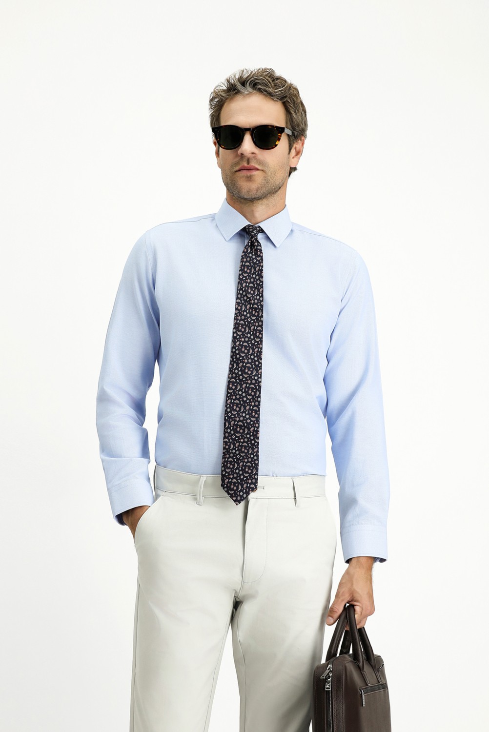 Kiğılı Uzun Kol Slim Fit Klasik Yaka Pamuklu Kolay Ütülenebilir Oxford 4 Mevsim Gömlek