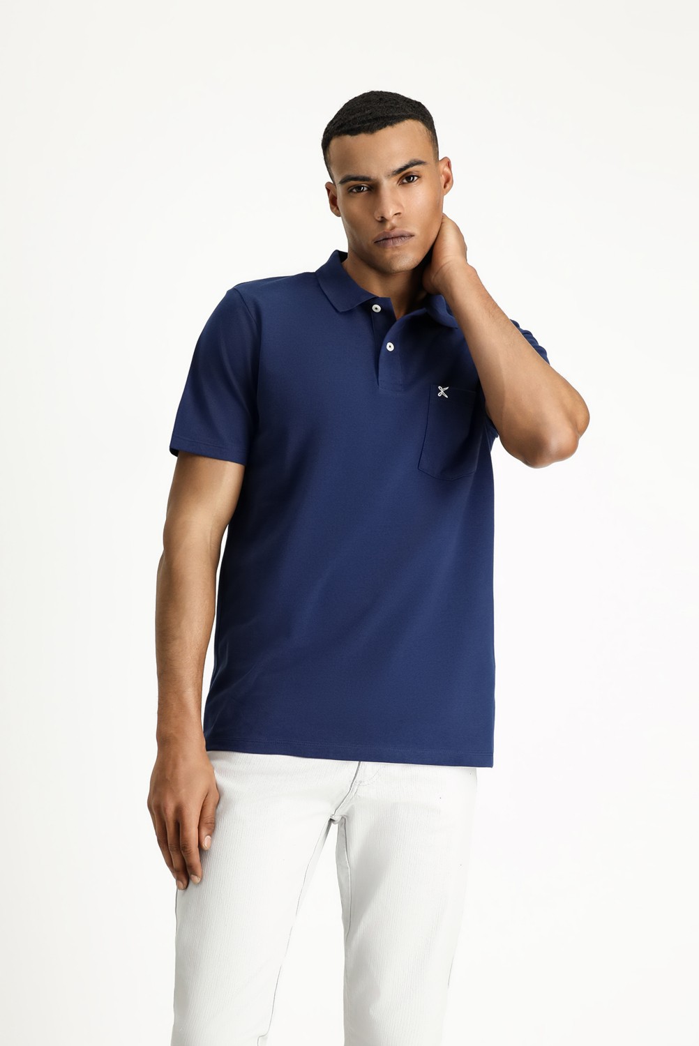 Kiğılı Cepli Polo Yaka Regular Fit Nakışlı Pamuk Tişört görsel 8