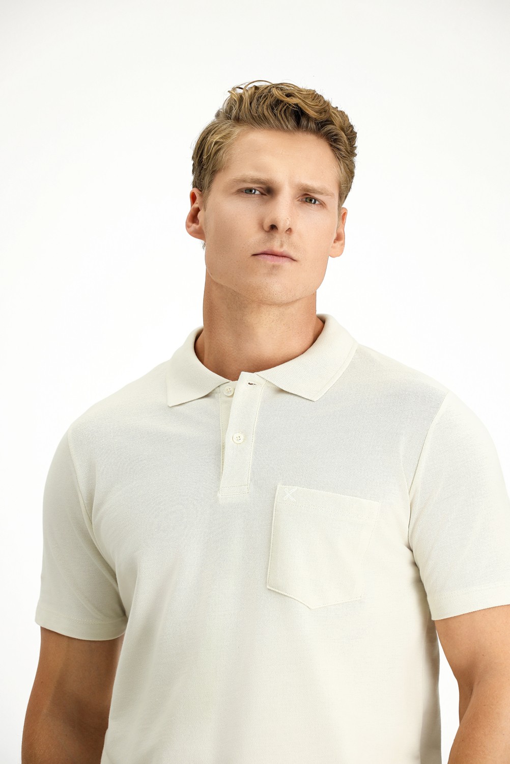 Kiğılı Cepli Polo Yaka Regular Fit Nakışlı Pamuk Tişört