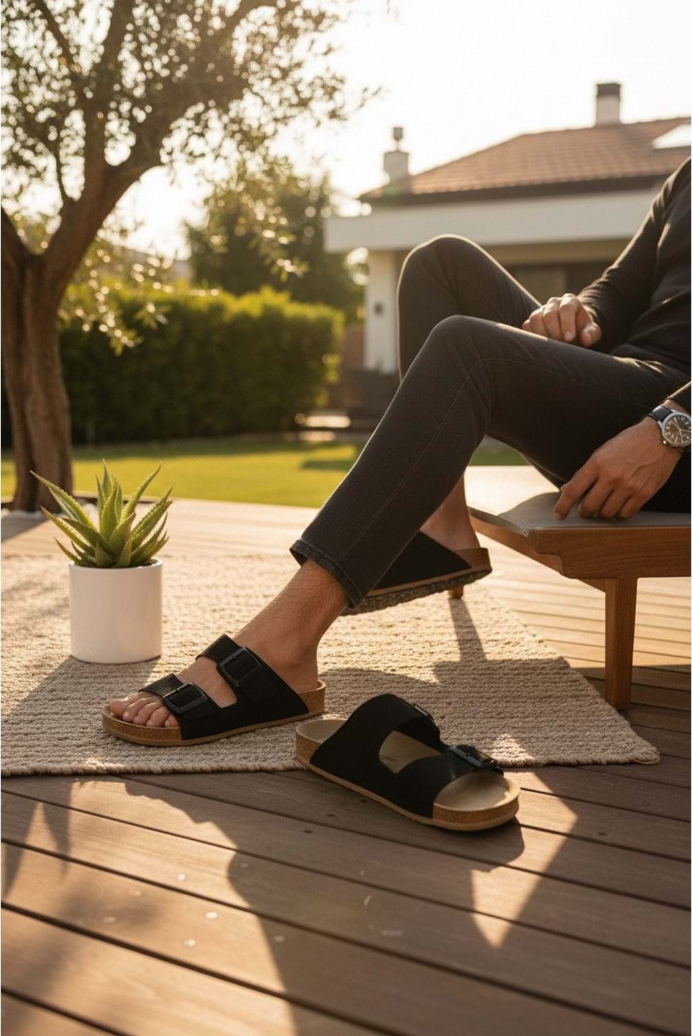 Konfores 2236-LOOK Life Unisex Çift Tokalı Ultra Hafif Havuz,plaj ve Günlük Kullanıma Uygun Terlik - NKT02236-SIYAH-36 görsel 3