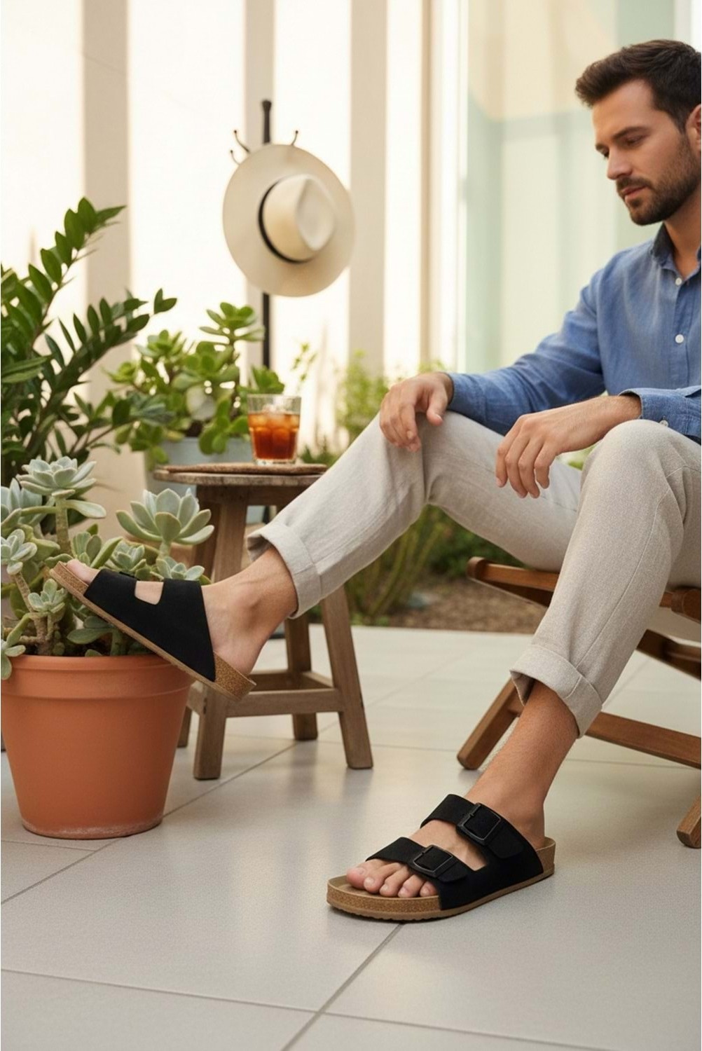 Konfores 2236-LOOK Life Unisex Çift Tokalı Ultra Hafif Havuz,plaj ve Günlük Kullanıma Uygun Terlik - NKT02236-SIYAH-36 görsel 4