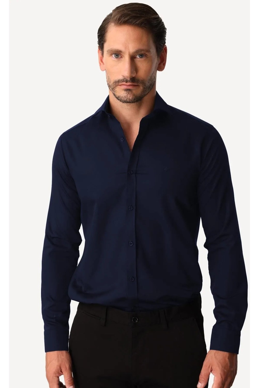 Kiğılı Uzun Kol Regular Fit Non Iron Ütü Gerektirmeyen Pamuklu Gömlek görsel 7