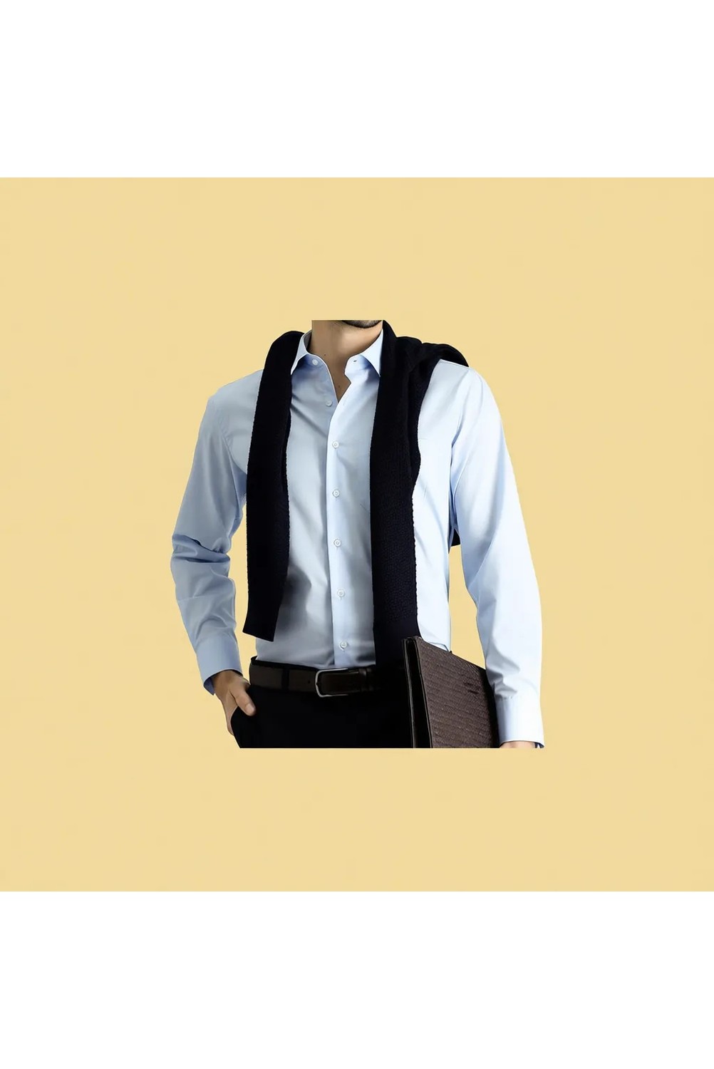 Kiğılı Uzun Kol Regular Fit Beyaz Pamuklu Gömlek Erkek Klasik Stil Ütü Gerektirmeyen Non Iron görsel 2