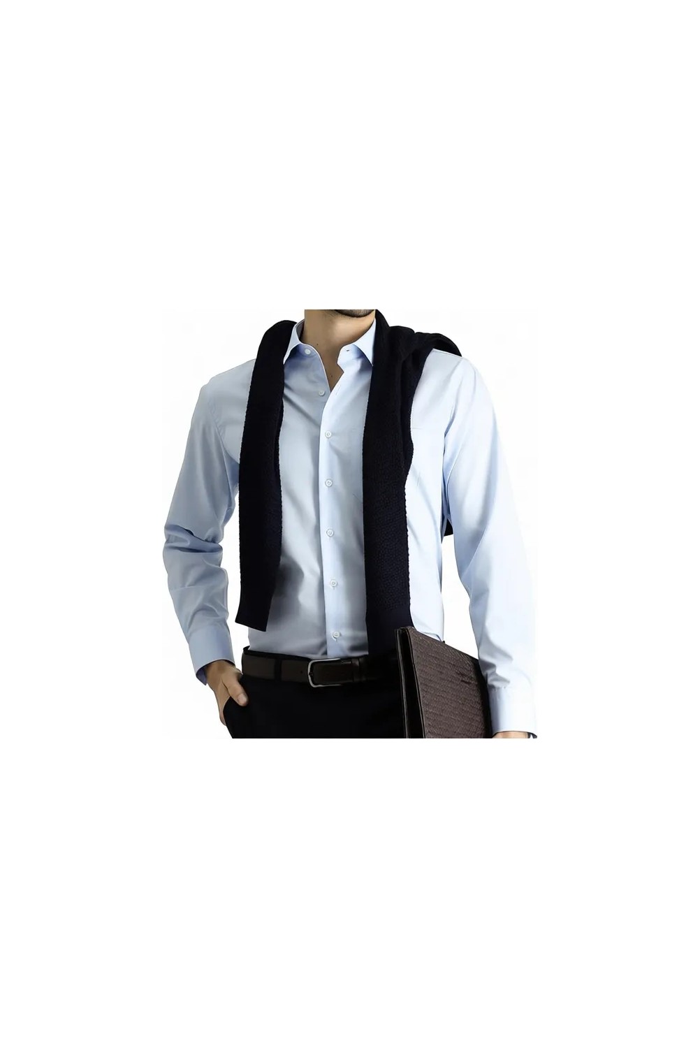 Kiğılı Uzun Kol Regular Fit Beyaz Pamuklu Gömlek Erkek Klasik Stil Ütü Gerektirmeyen Non Iron görsel 3