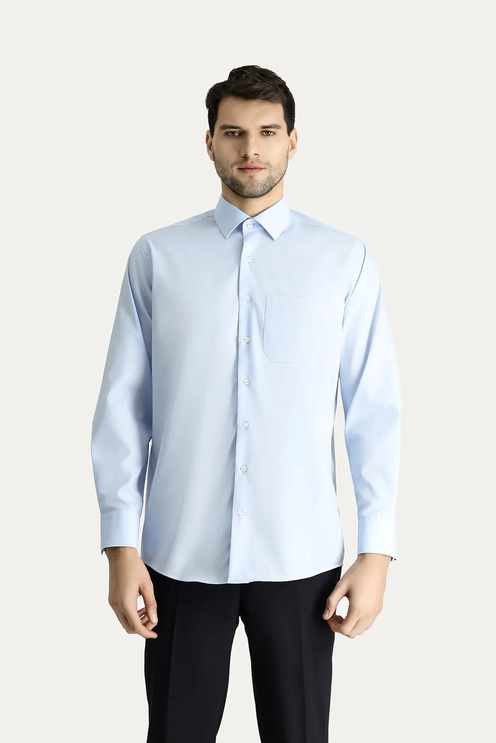 Kiğılı Uzun Kol Regular Fit Beyaz Pamuklu Gömlek Erkek Klasik Stil Ütü Gerektirmeyen Non Iron görsel 5