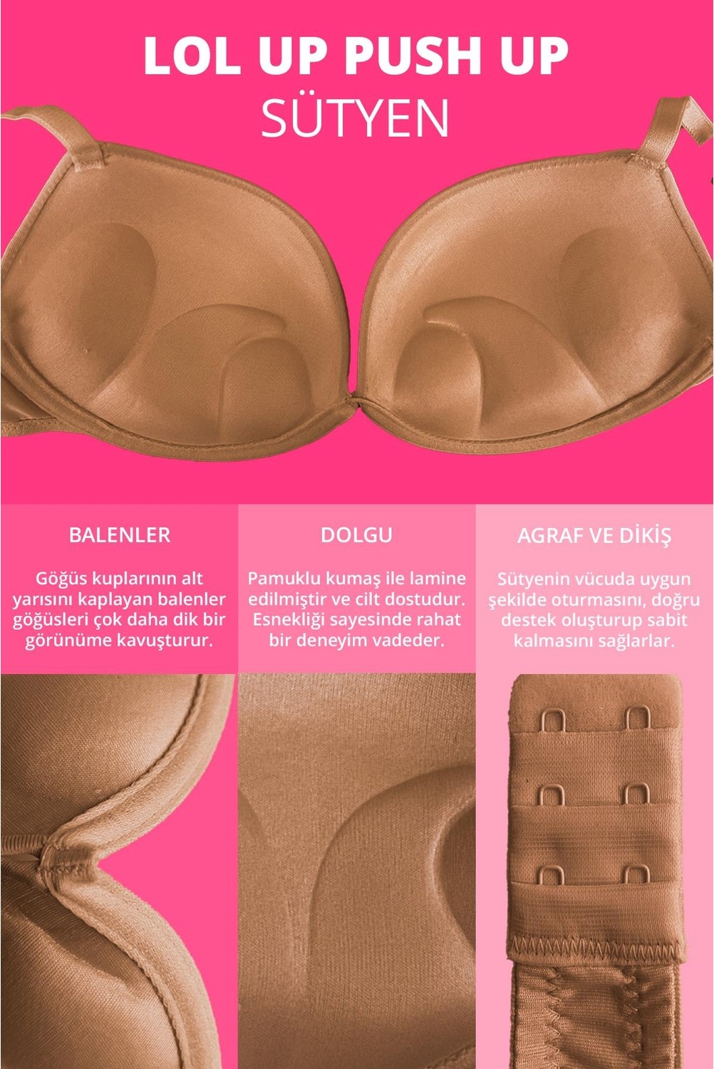 Cottonhill Lol Up Push Up Balenli Sütyen 3'lü Paket görsel 8