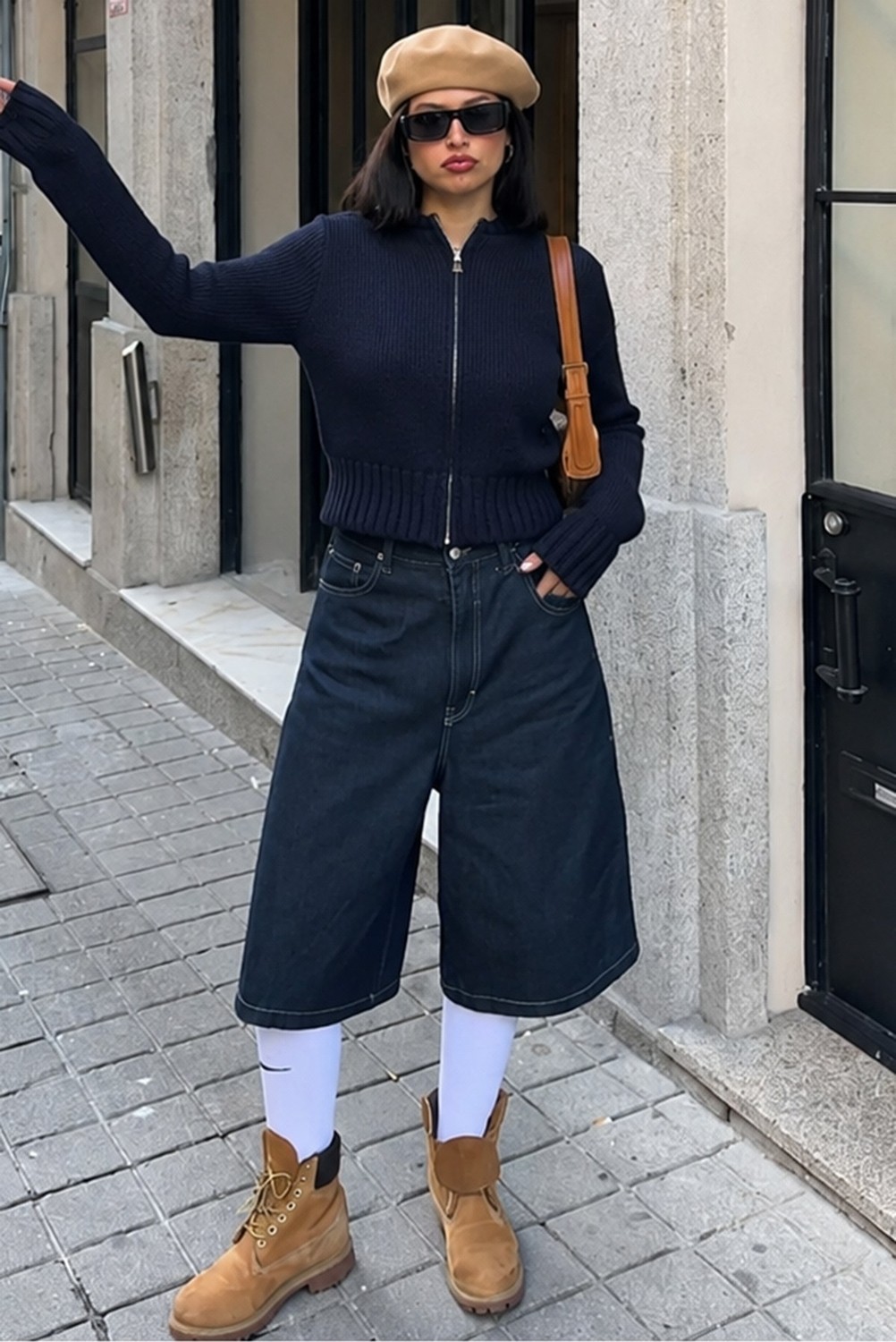 Madmext Bej Fermuarlı Uzun Kollu Triko Hırka MG2061